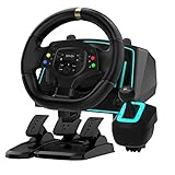 NBCP Racing Steering Wheel, Gaming Lenkräder 1080° Fahrsimulation Auto Simulator mit Lautsprecherpedalen Kupplungspaddel Schalthebel für Xbox One/Xbox Series X/PS4/PS3/PC/PS5/Xbox 360/Nintendo Switch