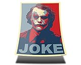 GREAT ART Red and Blue Poster Heath Ledger mit Schriftzug Joke – A1 84,1 x 59,4 cm – Wandposter Joker Batman The Dark Knight 'why so serious' Wandbild Filmposter Comic Charakter Schauspieler