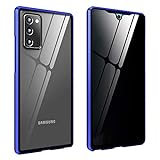 Schutzhülle für Samsung Galaxy S10 Plus, Note 20U, Note 10 Pro, 360 Grad Sichtschutz, gehärtetes Glas, Anti-Peep-Display, magnetische Adsorption, Galaxy S10 Plus, Blau