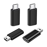 SHUBEIEUMI Adapter USB C auf Micro/Mini USB, 4 Pack Micro/Mini USB auf USB C Adapter, Unterstützt 2,4 A Schnellladung und Datentransfer, Kompatibel mit Laptops, Tablets, Phone usw