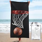 OPSREY Basketball gedruckt Mikrofaser Badetuch Schnell Trocken Strandtuch Saugfähig Gym Handtuch mit Tragetasche