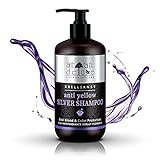 Argan Deluxe Silber-Shampoo in Friseur-Qualität 300 ml - QUALITÄTSSIEGER - effektive Hilfe bei Gelbstich durch No-Yellow-Effekt für seidig strahlende Farbe & edlen Silberton. Damen und Herren.