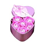 HUALONG Künstliche Rosenseifenblume Geschenkbox, Gefälschte Blumen-Geschenkbox, Romantisches Geschenk für sie am Muttertag, Jahrestag, Geständnis, Valentinstag (Rosa, One Size)