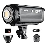 GODOX SL150W LED Video Leuchte 150W LED Videolicht Bowens Halterung Dauerlicht 5600K CRI95+ Qa90 FotostudioVideoaufnahme (SL 150W LED)