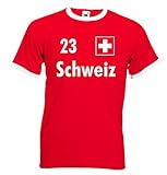 World-of-Shirt Herren T-Shirt Schweiz/Suisse Retro Shirt Nr.23|XXL