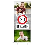 Herz & Heim® Roll-Up Banner zum Geburtstag mit eigenem Foto und Namen 0,87 x 2,00 m (Verkehrszeichen)