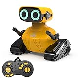 GILOBABY RC Roboter Kinder Spielzeug, Ferngesteuerter Roboter mit 2,4 GHz Fernbedienung, LED-Augen, Flexible Arme, Singender und Tanzender, Geschenke für Kinder Jungen und Mädchen ab 3 Jahre – Gelb