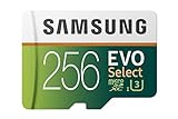 Samsung EVO Select 256 GB microSD 100MB/s, Geschwindigkeit, Full HD & 4K UHD Speicherkarte inkl. SD-Adapter für Smartphone, Tablet, Action-Kamera, Drohne und Notebook