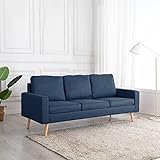 YOPOTIKA Sofa Couch Loungesofa Relaxsofa Relaxcouch Gästesofa Bettsofa Schlafcouch Ecksofa 3-Sitzer-Sofa Blau Stoff