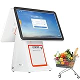 All-in-One-Smart-Registrierkasse mit 15,6-Zoll-Doppelbildschirm, Touchscreen-PC-POS-Kassensystem, integriertem Belegdrucker, für kleine Unternehmen, Einzelhändler, Supermärkte,B