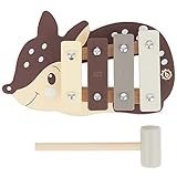 Bieco Kinder Xylophon in REH-Design | Musikinstrumente für Kinder ab 1 Jahr | Süßes Musikspielzeug Baby | Glockenspiel für Kinder mit Schlägel | Xylophon Kinder 1 Jahr | Baby Musik
