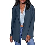 Narnhuci Blazer Damen Elegant Anzugjacke Einzelner Knopf Geschäft Büro Jacke Revers Business Arbeitsjacke Einfarbig Petite Anzug Langarm Bürojacke Office Abzugmantel Damenjacke für Arbeit Blazerjack