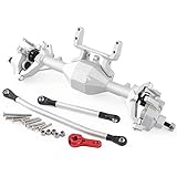 Jxjamp {Spielzeugteile} Axial SCX10 II CNC Bearbeitete Aluminium Integrierte Front Rear Axle Portal Upgrade-Kit for 1/10 Rc Raupenauto RGT 86100 Rote Katze Gen8. ( Color : Silver Front Axle )