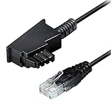 6m TAE RJ45 DSL VDSL Internet Kabel - schwarz - für Fritz Box/Speedport WLAN Voip Router IP Anschlußkabel