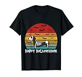 Happy Halloweenie Dackel Wiener Hund Halloween Sonnenuntergang T-Shirt