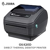 ZEBRA GK420d - Etikettendrucker (Direkt Wärme, 203 x 203 DPI, 127 mm/sek, Verkabelt, 8 MB, 4 MB),Nein