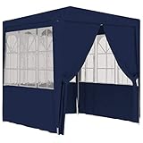 PURADAY Profi-Partyzelt mit Seitenwänden 2x2m Blau 90 g/m² Festzelt Gartenpavillon Camping Tent Aufenthaltszelt Partyzelt Wasserdicht Stabil für Gartenpartys Und Verschiedene Outdoor-Aktivitäten