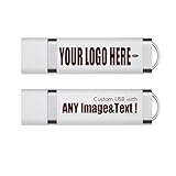 Individuell Bedruckte USB Stick 4GB Werbeartikel Memory Stick mit Aufgedruckten Bildern, Logo, Text – 100 Stück Weiß