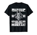 Herren Axt Holz Hacken Totenkopf Wikinger T-Shirt