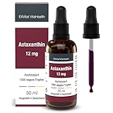 Astaxanthin Tropfen - 12 mg Astaxanthin pro 2-Tage Dosis - Hochdosiert & Vegan - 100% natürliches Astaxanthin - Hohe Bioverfügbarkeit - Laborgeprüft, 30 ml