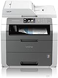 Brother DCP-9022CDW Kompaktes 3-in-1 Farb-Multifunktionsgerät (Drucken, scannen, kopieren, A4, 18 Seiten/Min., 2.400x600 dpi, LAN, WLAN, Duplexdruck, ADF, Print AirBag für 150.000 Seiten)