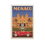 Weltreise Retro Poster Monaco Leinwand Kunst Poster und Wandkunst Bild Druck Moderne Familie Dekor Poster 50 x 75