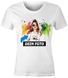 SpecialMe® personalisierbares Damen T-Shirt mit Foto Text, T-Shirt selbst gestalten & Bedrucken Lassen Foto-Geschenk Damen weiß L