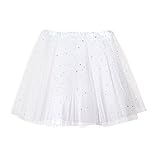 VEMOW Elegante Damen Tutu Petticoat Womens Karneval Short Rock Plissee Gaze Kurzen Rock Erwachsene Tutu Tanzen Rock für Rockabilly Kleid(Weiß, Einheitsgröße)
