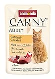 animonda Carny Adult Katzenfutter nass für ausgewachsene Katzen, im Frischebeutel, Geflügel-Cocktail 12 x 85 g