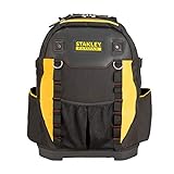 Stanley Werkzeugrucksack (36 x 46 x 27 cm, mit Taschen für Werkzeug, Zubehör, Laptop, Netzfach, robustes Denier Nylon, ergonomische Rücken- und Schulterpolsterung) 1-95-611,Schwarz