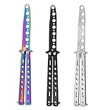 Mopoin Butterfly Trainer, 3 Stücke Balisong Trainer Butterfly Knife Trainer Trainingsmesser für Balisong Trainingsmesser AnfäNger-Der Flipping-Tricks üBt