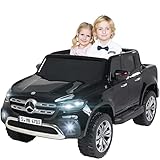Actionbikes Motors Kinder Elektroauto Mercedes Benz X-Klasse - Lizenziert - 4 x 45 Watt Motor - Multimedia-Touchscreen - Kinderauto (Schwarz Lackiert)