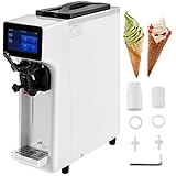 Vevor Soft Serve Ice Cream Maker Machine For Home,LCD Touch Screen 2.7 to 5.3 Gal/H Commercial Machine,1000W Countertop Soft Serve Ice Cream Machine