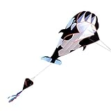 Lixada 3D Kinder Erwachsene Drachen Riesiger rahmenloser weicher Parafoil-Riesenwal-Drachen,einleiner flugdrachen Bester Groß Beach Drachen,120 * 215cm,mit Aufbewahrungstasche