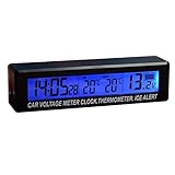 Viviance Funktion Auto Uhr Spannung Meter Thermometer Blau Orange Dual Color Display
