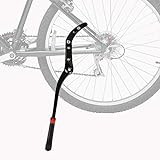 Herefun Fahrradständer, Seitenständer Fahrrad mit Anti-Rutsch Gummifuß, Aluminiumlegierung Universal Ständer, Höhenverstellbarer Fahrradständer für 24-29 Zoll Mountainbike, Rennrad (A)