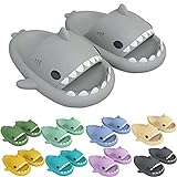 Cloud Shark Slides Slippers for Women and Men, Summer Quick Dry Shower Hello Sandals, Super Soft Massage Shark Cloud Slippers for Indoor & Outdoor (Grey, numeric_42)