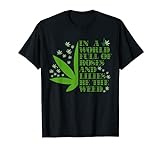 Funny I'm Mostly Peace Love & Weed Chilling Cyber Alien Geschenk T-Shirt