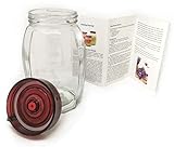 Gärglas mit Einweg-Luftablassventil Easy Open Wide Mouth Deckel und Silikondichtung - Ideal für Sauerkraut und Kimchi (1,8 Liter)