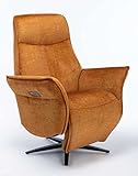 Relaxsessel mit Motor in Gelb, Gestell 360° drehbar | Perfekter Sessel mit Relaxfunktion für entspannte Fernseh-Abende
