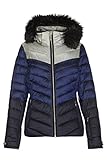 killtec Skijacke Damen Brinley - Winterjacke Damen - Damenjacke sportlich mit Skipasstasche - warme Jacke für den Winter - wasserdicht, Blau, 48