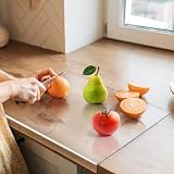 Gracenal Acryl Schneidebrett, Cutting Board, 43x33cm Großes Schneidbrett Rutschfest mit Lippe, Schneidebrett Glas Alternativen Küchenbrett Durchsichtig, Geschenk Küche Küchenutensilien, Küchen Gadg