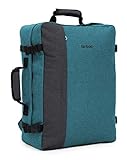 blnbag M3 – Cabin Size Backpack, EasyJet Handgepäck Rucksack, Reiserucksack mit Laptopfach 17 Zoll, bequemes Packen wie Koffer, 35 Liter, Aquagrün
