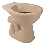 'aquaSu® Stand-WC | Tiefspüler | Toilette mit Wand-Abfluss | Abgang waagerecht | Robuste Sanitärkeramik | Bodenstehendes WC mit Spülrand | Standard-Form Toilette in beige | 56172 3