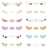 Halloween Gesichtsaufkleber - 12 Stück Temporäre -Motive Sticker Für Kinder - Cosplay Zubehör und Temporäre Party Ausstattung für Kinder Mädchen Frauen Männer Veranstaltung und Party