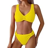 Bikini-Sets Für Damen Bauchweg, Sexy Bikini Badeanzug Zweiteiliger Tankini, High Waist Plus Size Schwimmanzug Damen Bademode Set Swimming Suits Schlankheits Triangel Bikinihose Bikini Set Damen S