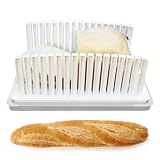 Brotschneidebrett - Brot und Toast Slicer, Schneidanleitung | Kompakter Brotklima mit Krümelfänger, verstellbares Dicke -Werkzeug für Bagels, Baguettes, Käse, Fleisch, Sandw