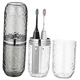GOOHOCHY 2er Set Zahnbürstenetui Transparente Reise Zahnbürstenhalter Mit Glacier Muster Ideal Für Badezimmer Reisen Und Camping Praktischer Zahnbürstenaufbewahrungsk