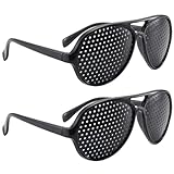 Healvian Schützende Schutzbrille Sehverbesserungsbrille Lochbrille Winddichte Netzbrille Vollrahmen-Schutzbrille Schwarz 2 Stück