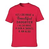 Lind88 Yes I Do Have A Daughter T-Shirts - Vatertag Klassisch für Männer Shirt Gr. L, Rot1